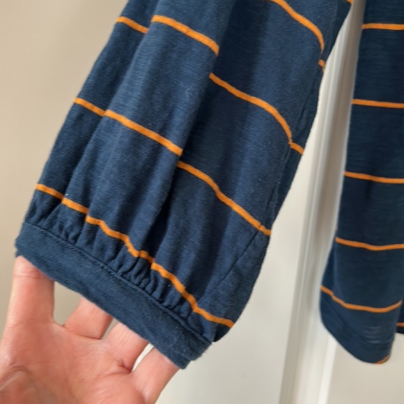 Matilda Jane "Moments With You" Striped Tee w Gathered Sleeves w MEASUREMENTS - Picture 6 of 12